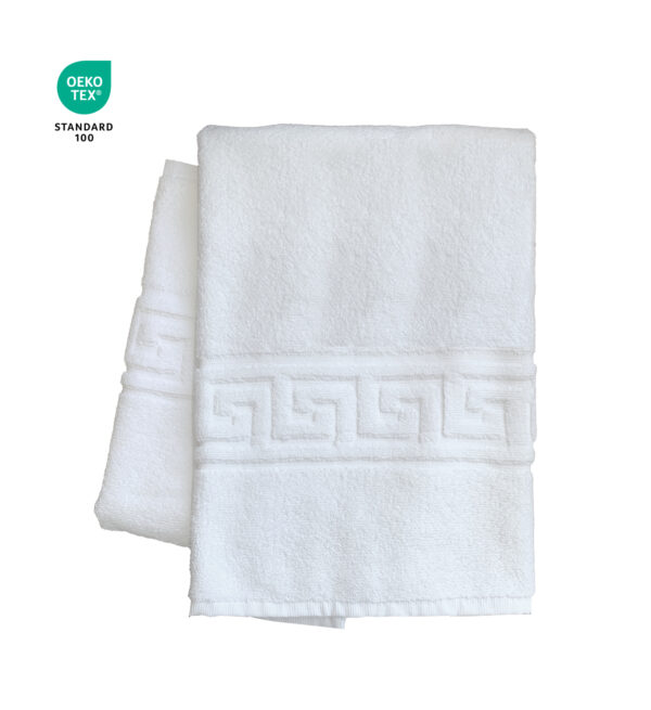 White Towel With Greek Border Copy 1 H