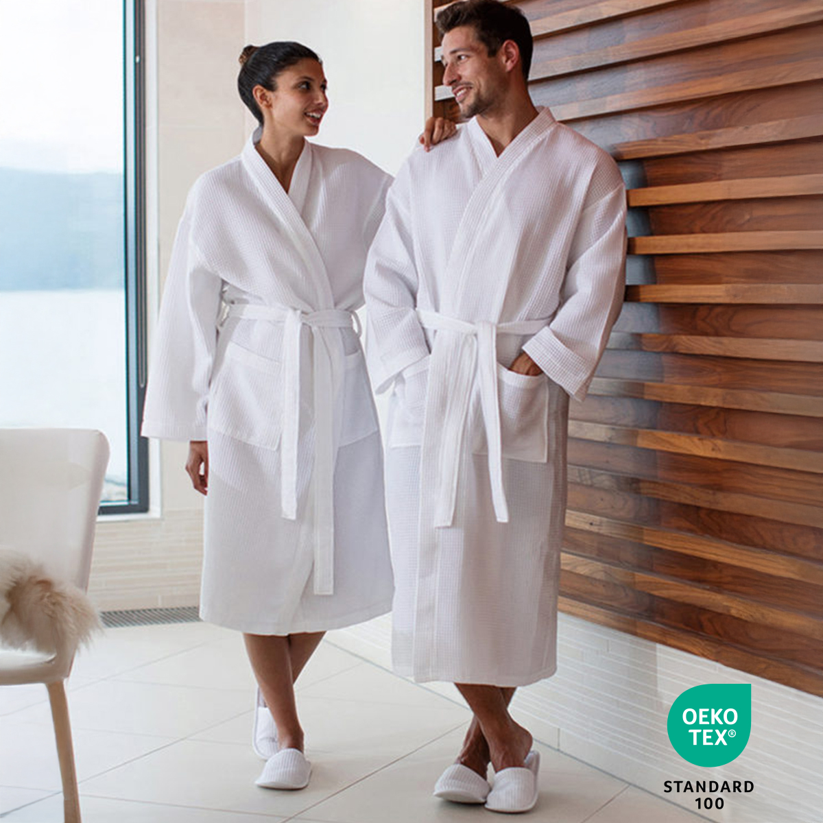 Obshta Waffle Bathrobe Kimono